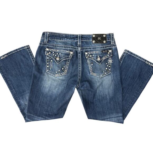 Miss Me studded flap pocket easy bootcut jean 29 - Picture 1 of 8